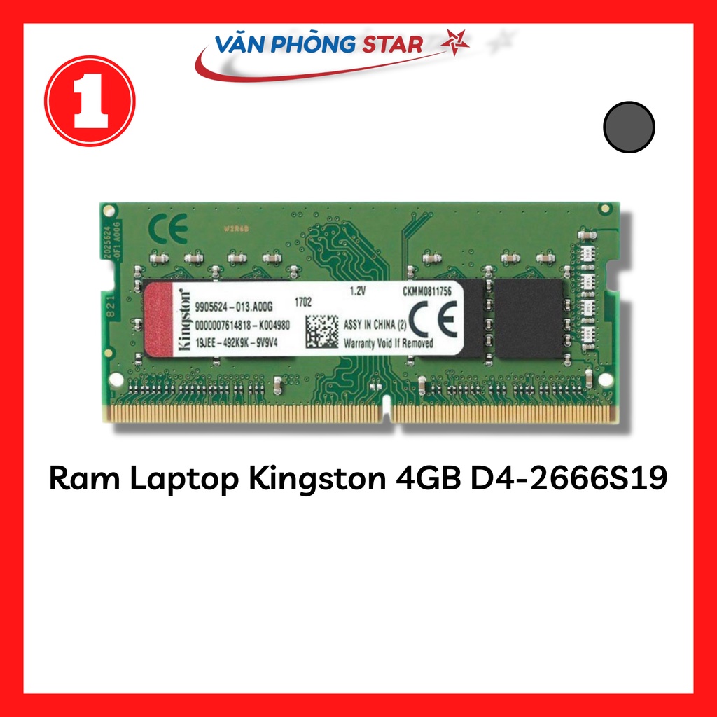 Ram Laptop Kingston 4GB D4-2666S19 1Rx16 SODIMM (KVR26S19S6/4)