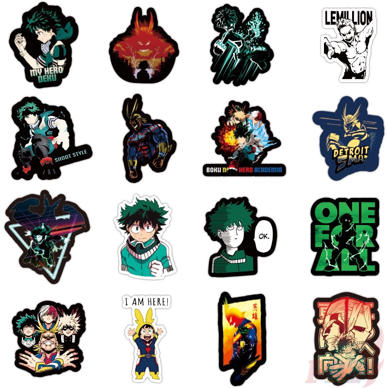 100Pcs/Set ❉ My Hero Academia Series A Stickers ❉ Midoriya Izuku Bakugou Katsuki Todoroki Shoto Anime Cartoon DIY Fashion Mixed Doodle Decals Stickers