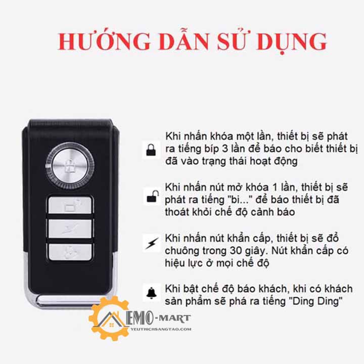 [ SALE ] 💥 Báo động rung cảm biến điều khiển từ xa V5 💥 BH 12 THÁNG 💥 Phạm vi sử dụng 150m - Âm thanh 105Db