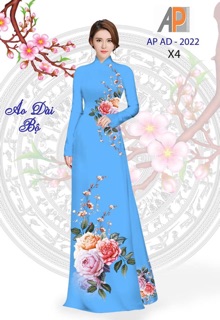 Vải áo dài hoa mẫu đơn