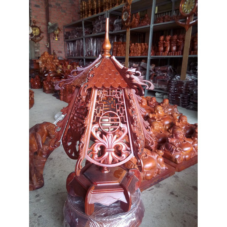 Mỹ Nghệ Bắc Ninh  Đèn lồng gỗ Hương cao 45 ngang 40cm