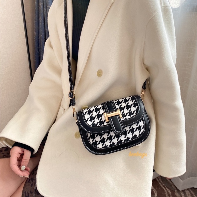 Túi Xách Da Nữ Thiết Kế Hoạ Tiết Houndstooth Sang Chảnh | TX01 | Túi Đeo Chéo Đi Chơi Đi Cafe Dễ Phối Đồ Sang Trọng
