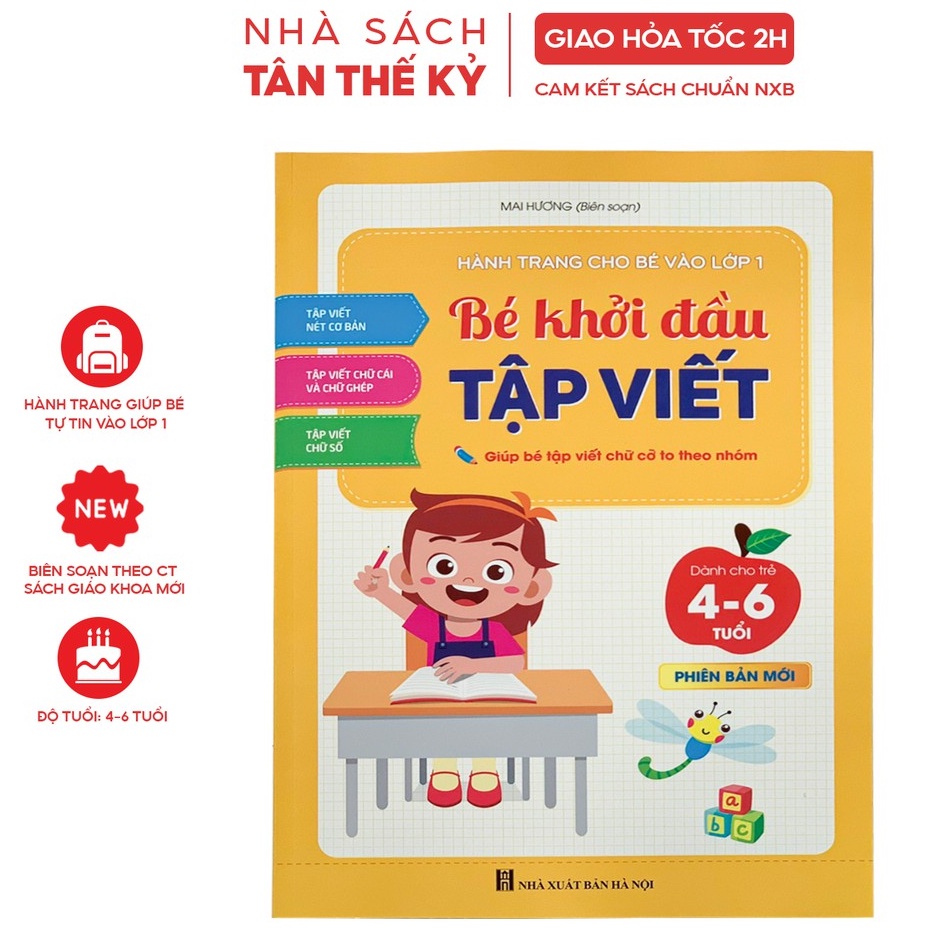 Sách - Bé khởi đầu tập viết giúp bé viết chữ cỡ to theo nhóm từ 4-6 tuổi phiên bản mới