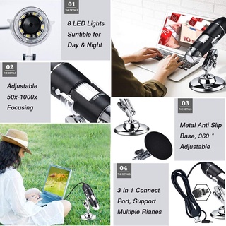 USB Digital 1000X Magnification Microscope Camera, for Window 7/8/10