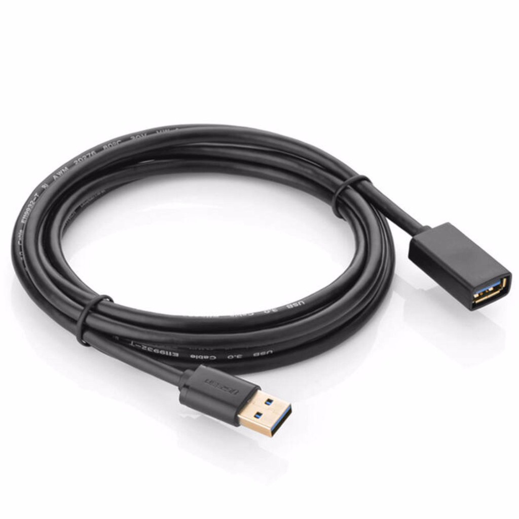 Dây nối dài USB 3.0 mạ vàng dài từ 1-3m UGREEN US129 dây dạng dẹt và tròn