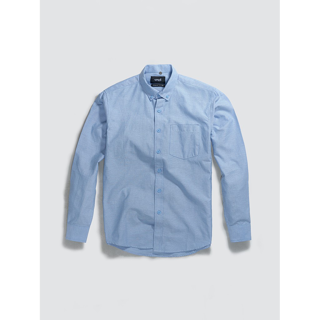 Áo sơ mi nam Oxford 4MEN SM057 dài tay, cổ Đức, có túi, vải Oxford cao cấp không nhăn, không co rút, không phai màu | BigBuy360 - bigbuy360.vn