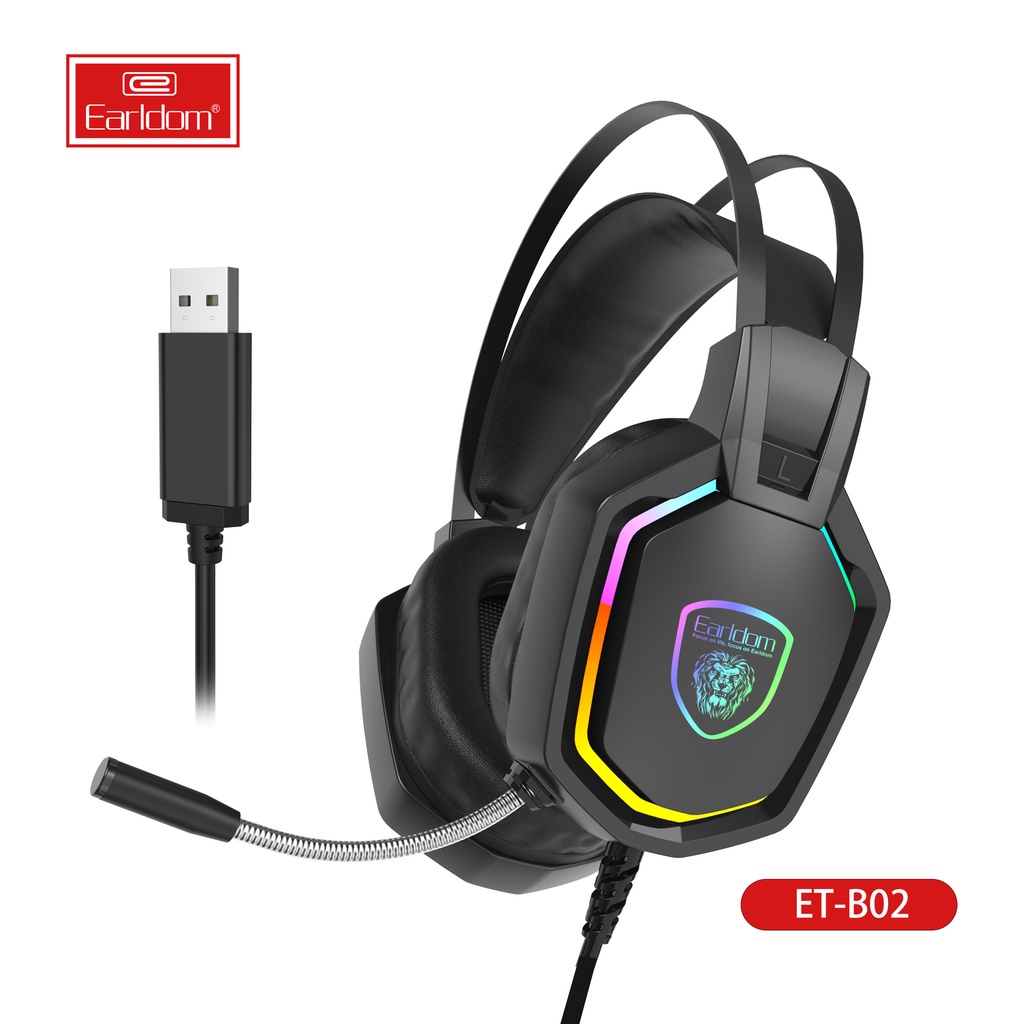 🛑CHÍNH HÃNG EARLDOM🛑 Tai Nghe Gaming Chụp Tai Chống Ồn Có Mic Đèn LED Cho Máy Tính Earldom B01 & B02 | PKTM 247 VN