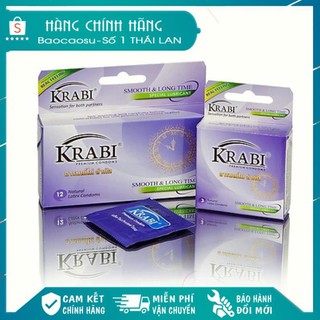 [CHE TÊN] [TRỊ XUẤT TINH SỚM - 100%]  Bao cao su Krabi Trơn - Mỏng và Kéo dài thời gian | Smooth & Longtime Krabi