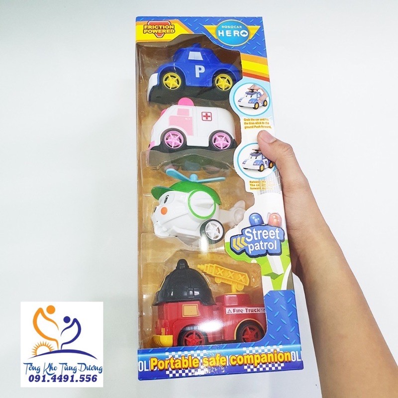 Bộ 4 xe ROBOCAR POLI chạy đà
