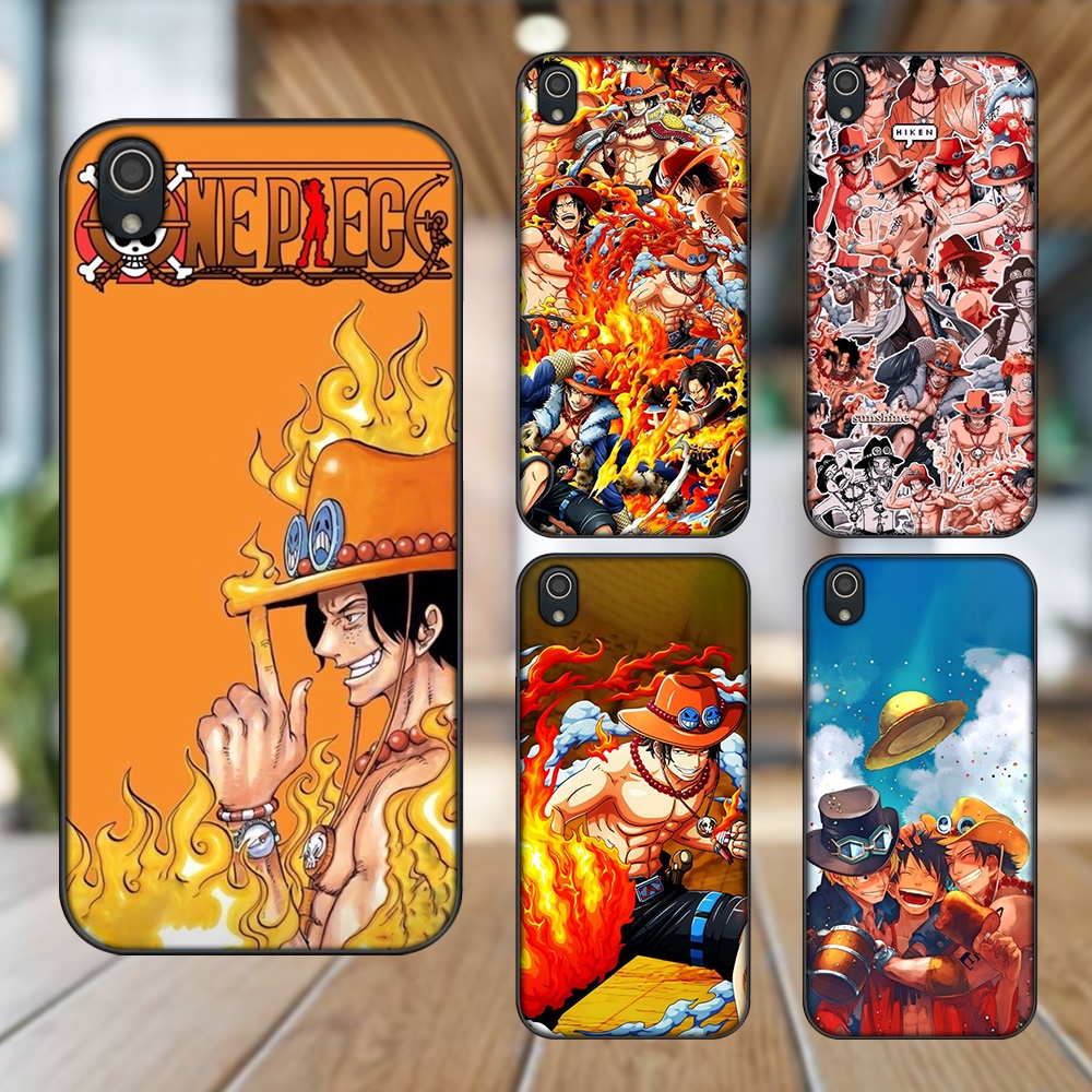Ốp lưng Vivo Y91c viền đen in hình Ace One Piece