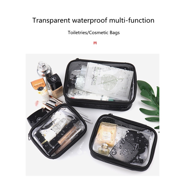 Túi Đựng Mỹ Phẩm Trong Suốt Chống Thấm Nước Có Dây Kéo Size S/M/L
