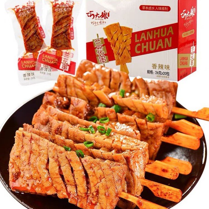 ĐẬU HŨ XIÊN QUE SỐT CAY Kiều Đại Nương Đặc sản Hồ Nam ( hàng có sẵn)