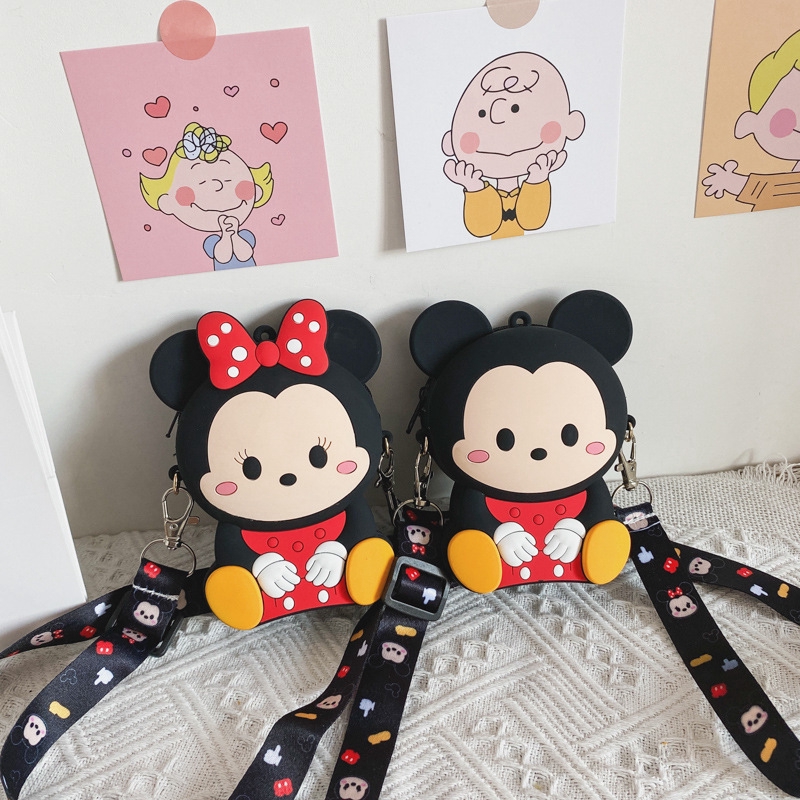 Túi Đeo Chéo Họa Tiết Chuột Mickey Minnie Đáng Yêu Cho Bé Gái