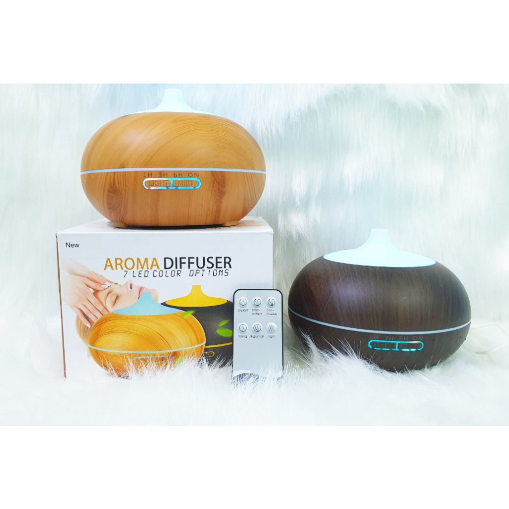 Máy Khuếch Tán Tinh Dầu HU001 Cổ Cao Vân Gỗ Sáng