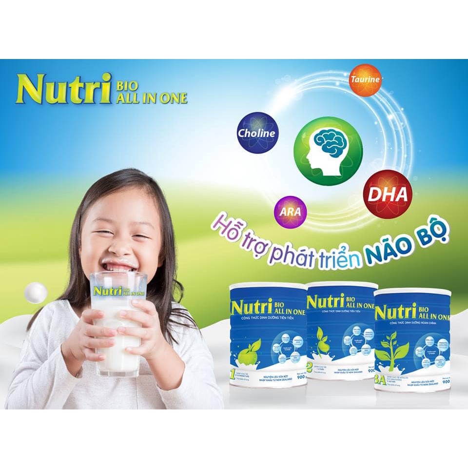 Sữa Nutribio All In One 900G Dành cho trẻ thiếu cân, suy dinh dưỡng