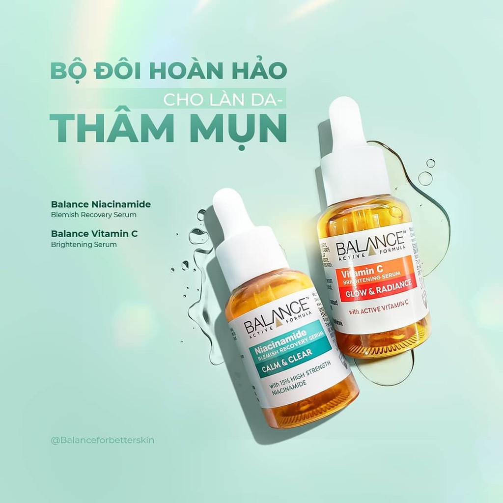 Combo serum ngừa mụn, giảm thâm và làm sáng da Balance Vitamin C và Niacinamide Serum 30ml/chai