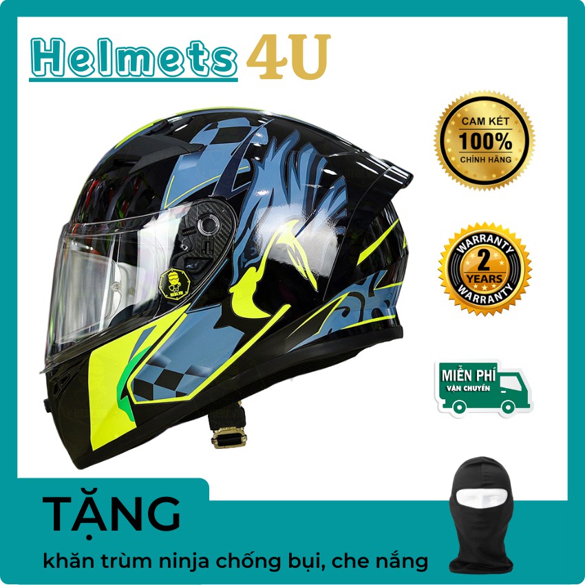 Mũ Bảo Hiểm Fullface ROC 01 Đen Bóng Dán Tem AGV Eagles - Helmets 4U