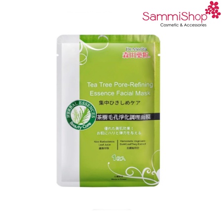 Mặt nạ cho da mụn , hỗ trợ làm trắng da Dr.Morita Tea Tree Pore-Refining Essence Facial Mask 25g