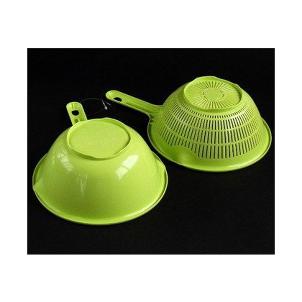 [Hỏa Tốc HN] Bộ rổ và thau nhựa 1.2L có tay cầm màu xanh Nội dịa Nhật Bản