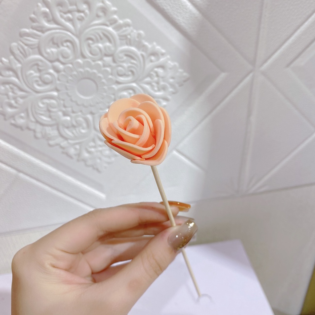 Que Khuếch Tán Tinh Dầu Hình Bông Hoa Hồng Nhiều Dài 22CM Dùng Để Trang Trí Lọ Tinh Dầu Khuếch Tán Mùi Thơm