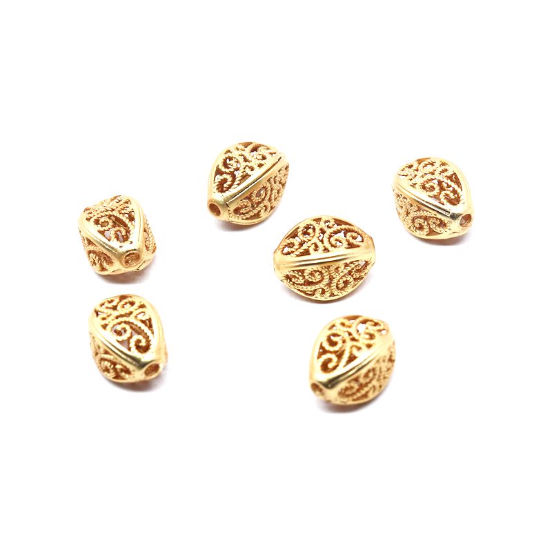 Hạt Đồng Mạ Vàng 18k Đục Lỗ Dùng Làm Vòng Tay diy