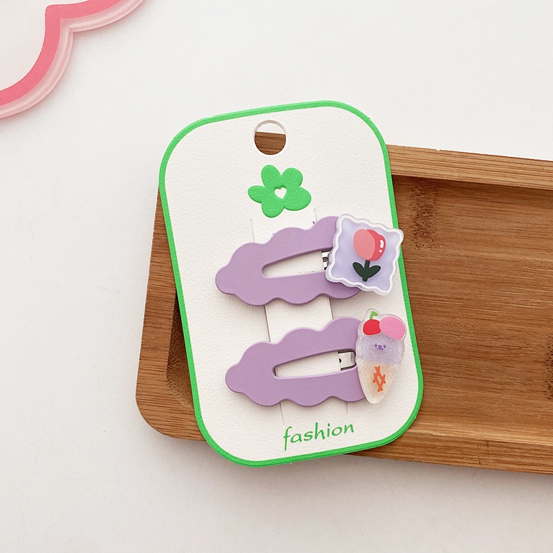 Set 2 Kẹp Tóc Hình Đám Mây Hoạt Hình Màu Kẹo Ngọt Phong Cách Hàn Quốc Cho Bé Gái