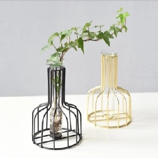 Bình hoa sắt ống thủy tinh mini
