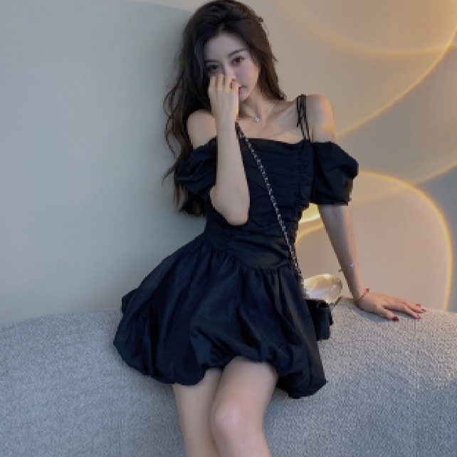 Đầm Tay Phồng Lưng Cao Dáng Ôm Thời Trang Mùa Hè Phong Cách Mới Cho Nữ