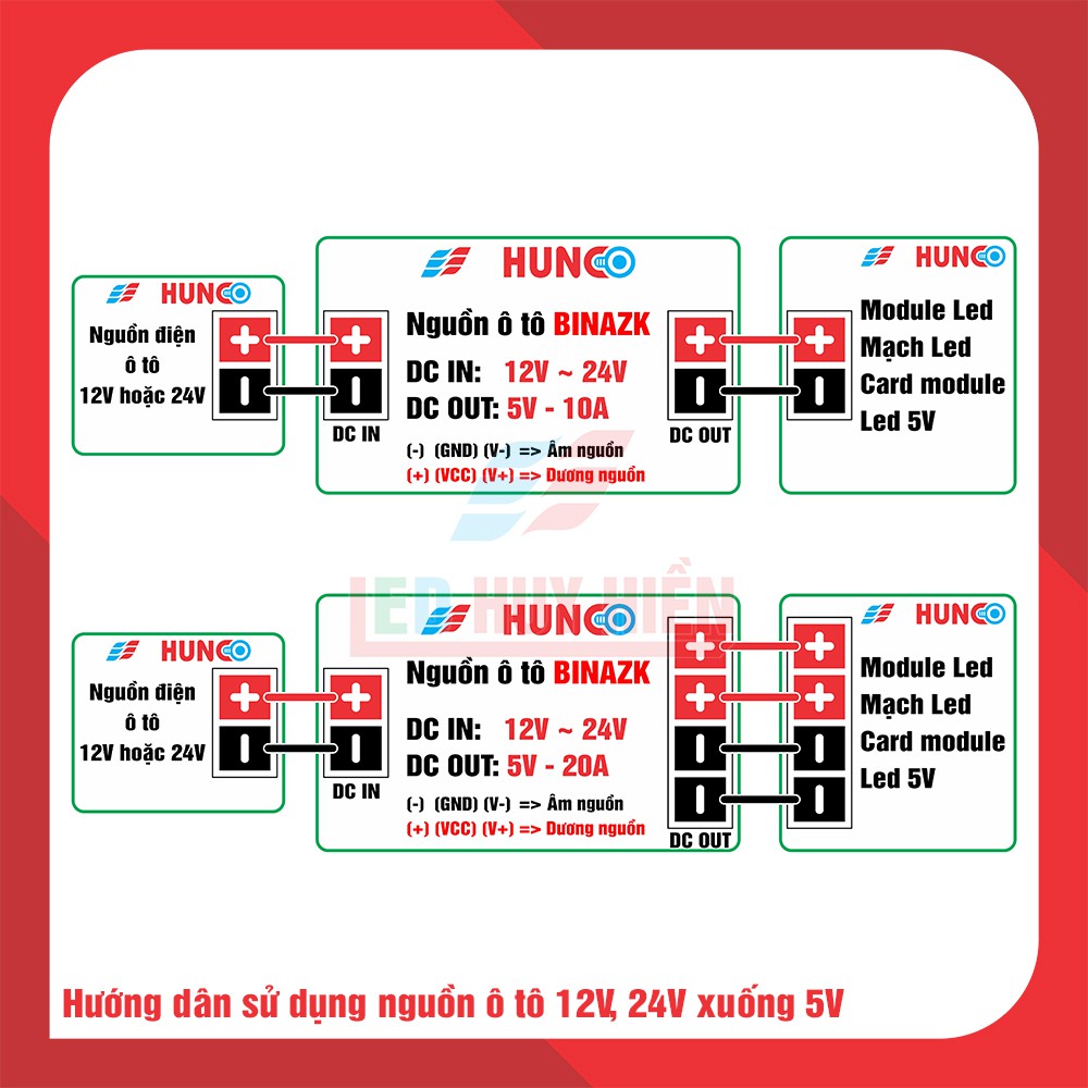 Nguồn ô tô 5v 60A. 50A, 40A, 30A, 20A, 10A ( Nguồn hạ áp 5V10A, 5V 20A, 5V30A, 5V40A, 5V60A)