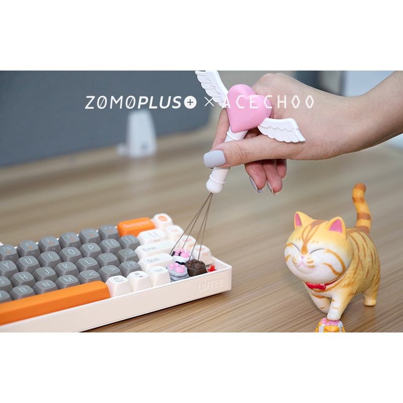 Zomoplus x acechoo Miếng Dán Phím Hình Thủy Thủ Mặt Trăng Màu Hồng Dễ Thương Cho Bàn Phím Cơ