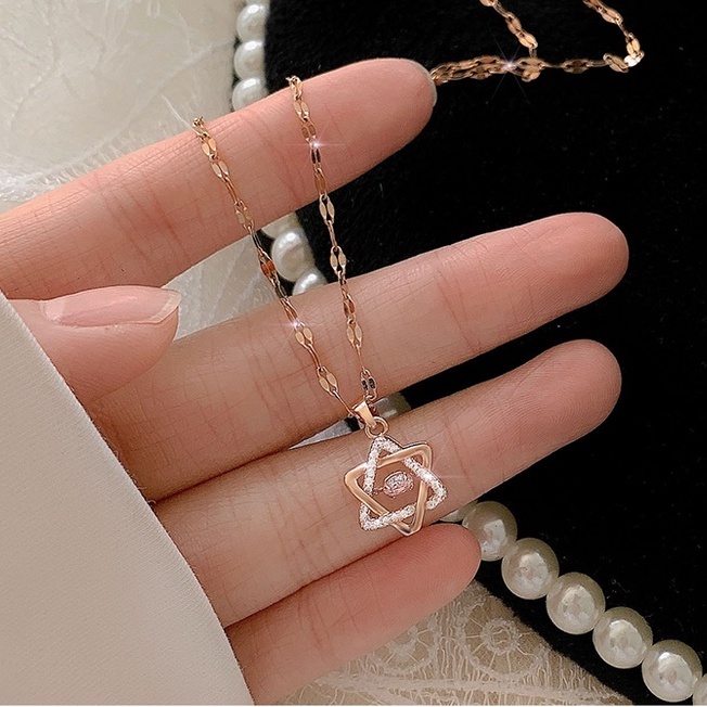 Dây chuyền mặt hình lục giác đơn giản thời trang