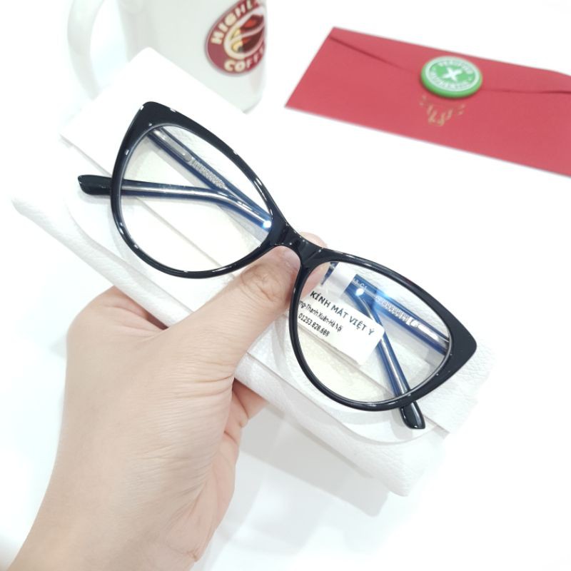 Gọng kính cận nữ nhựa bọc kim loại, mắt mèo , nhiều màu - CATEY Y8013