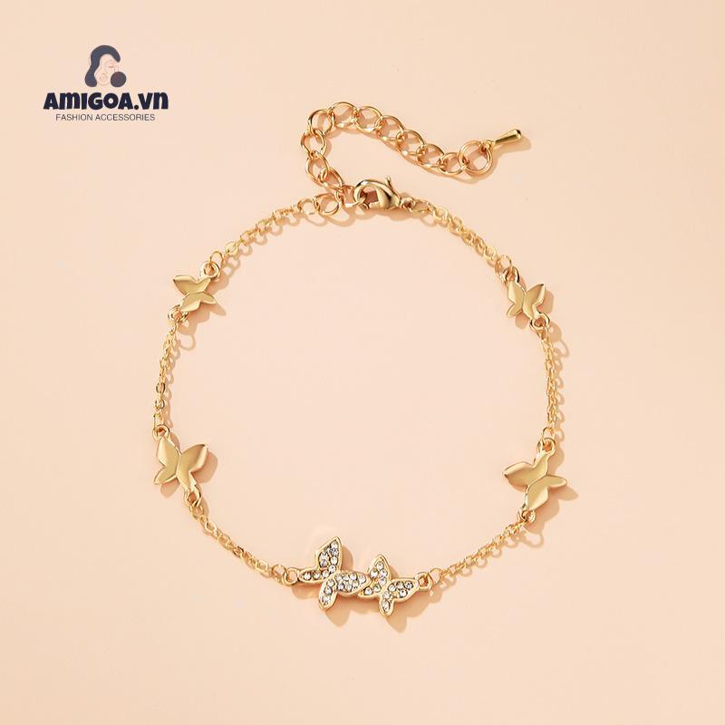 ✨✨Vòng tay titan không gỉ lắc tay titan hình bướm đính kim sa lấp lánh xinh xắn dễ thương ngọt ngào