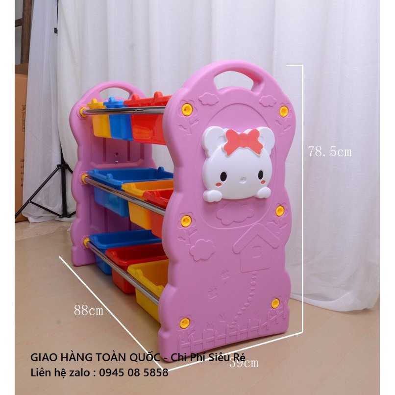 Kệ nhựa đựng dồ chơi an toàn cho bé hình con mèo