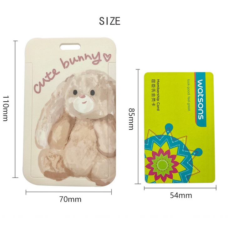 Dây đeo thẻ tên kèm bọc đựng thẻ nhân viên/ học sinh/ thẻ ID hình gấu thỏ bông đáng yêu