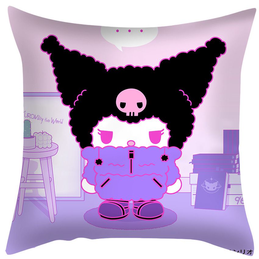 Vỏ Gối Vuông 45x45cm Họa Tiết Hoạt Hình My Melody Kuromi Dễ Thương