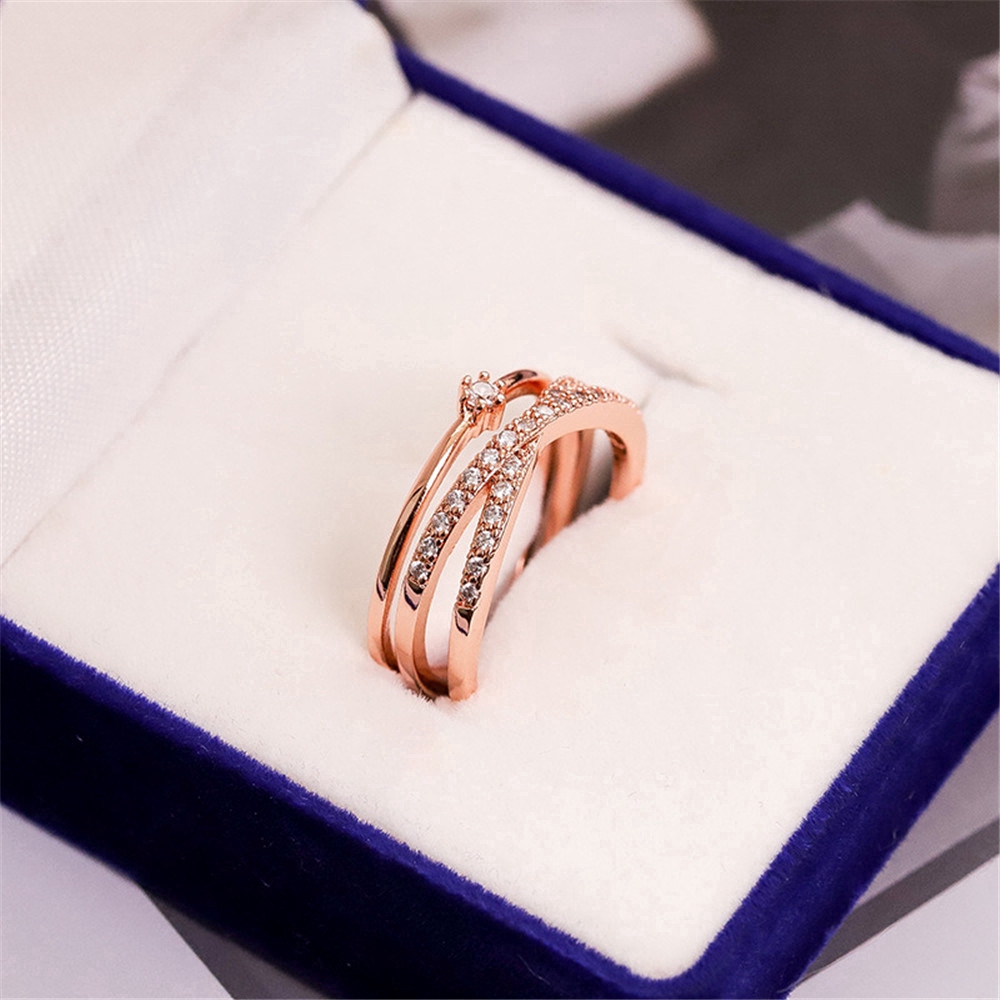 Korea woman elegant Opening up Rose Gold adjustable Ring hollow charm jewelry gift