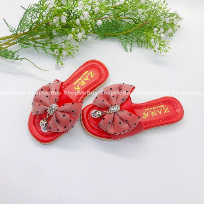 Dép kiểu đính nơ đẹp xuất sắc cho bé gái từ 3 tới 14 tuổi