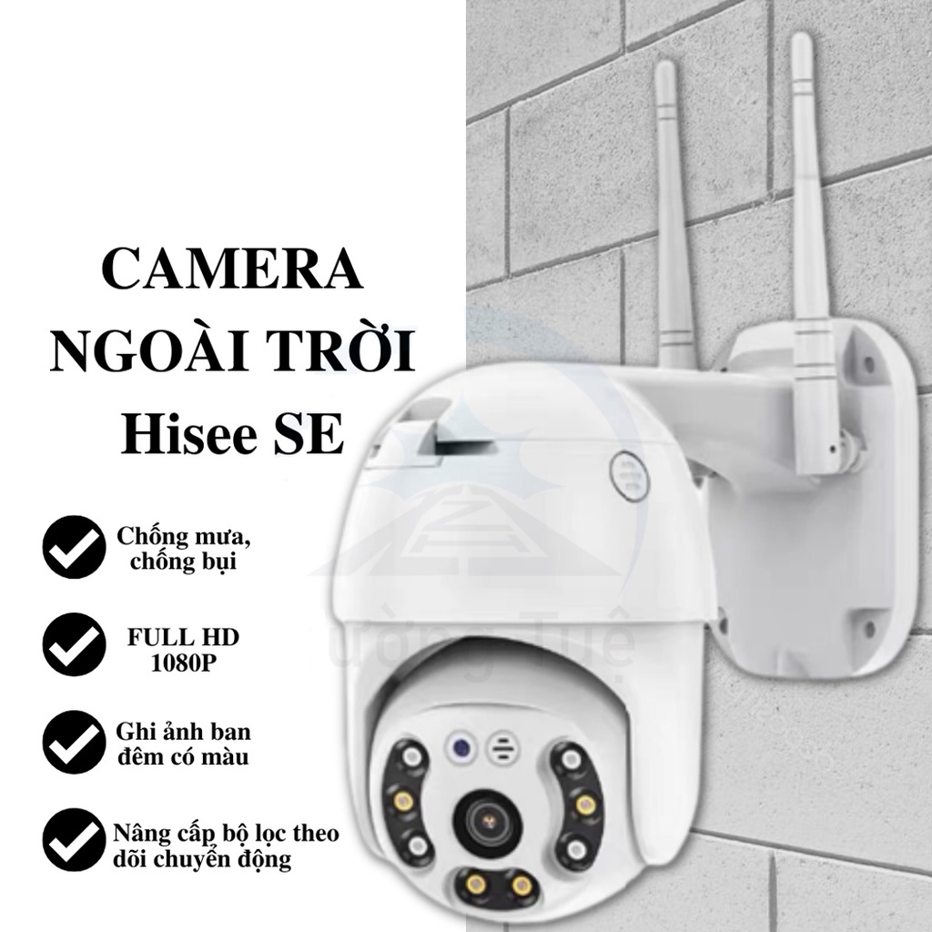 Camera Wifi Ngoài Trời Hisee Se Chống Nước IP66, Camera Hình Cầu Xoay 360 độ Full HD 1080P Siêu Nét, Hồng Ngoại Ban Đêm