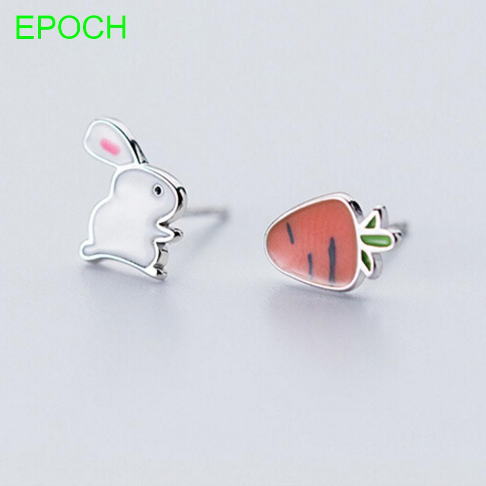 Bông tai kim loại hình cà rốt và thỏ cà rốt đáng yêu