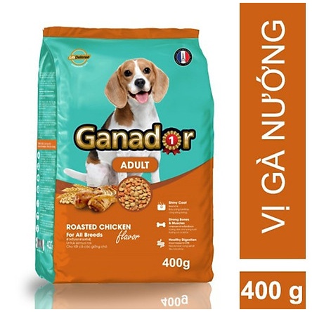 [Bịch 400g] Thức ăn chó Ganador chó trưởng thành vị thịt gà nướng 400g