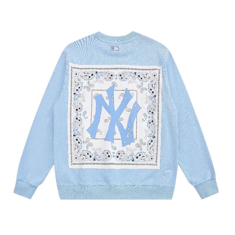 ❤❀  ❤ Mlb Áo Nỉ Dài Tay Cổ Tròn Thêu Họa Tiết Thời Trang Cho Nam Nữ