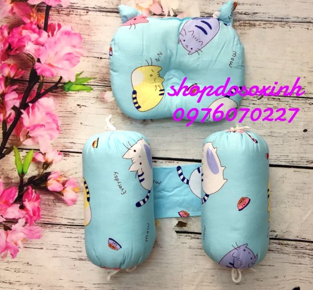 Bộ chẹn+gối bông vỏ lụa Hàn Quốc | BigBuy360 - bigbuy360.vn