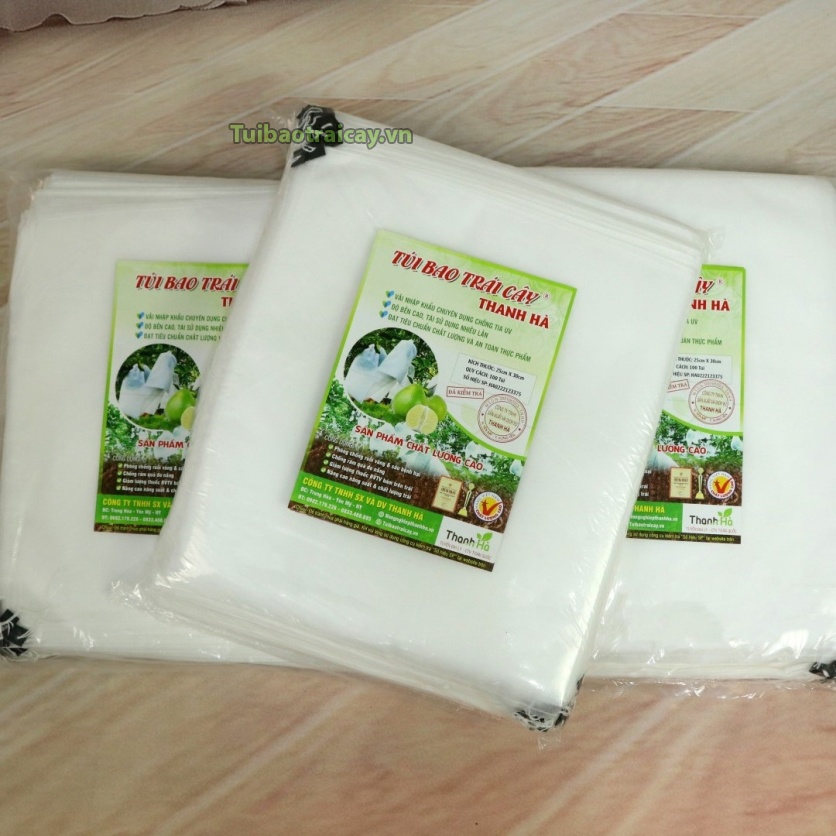 Túi bọc trái cây chống côn trùng, túi vải không dệt bao trái cây hiệu Thanh Hà 30x35 - 20 túi