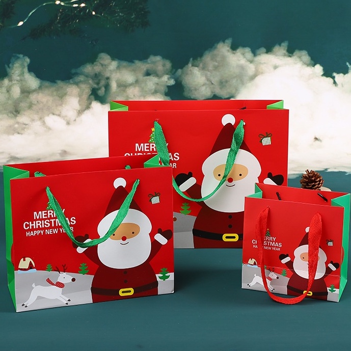 HỘP VÀ TÚI GIẤY ĐỰNG QUÀ GIÁNG SINH HÌNH ÔNG GIÀ NOEL CUTE