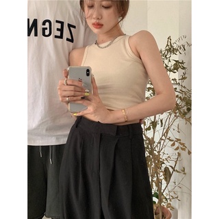 Áo croptop ba lỗ cổ tròn