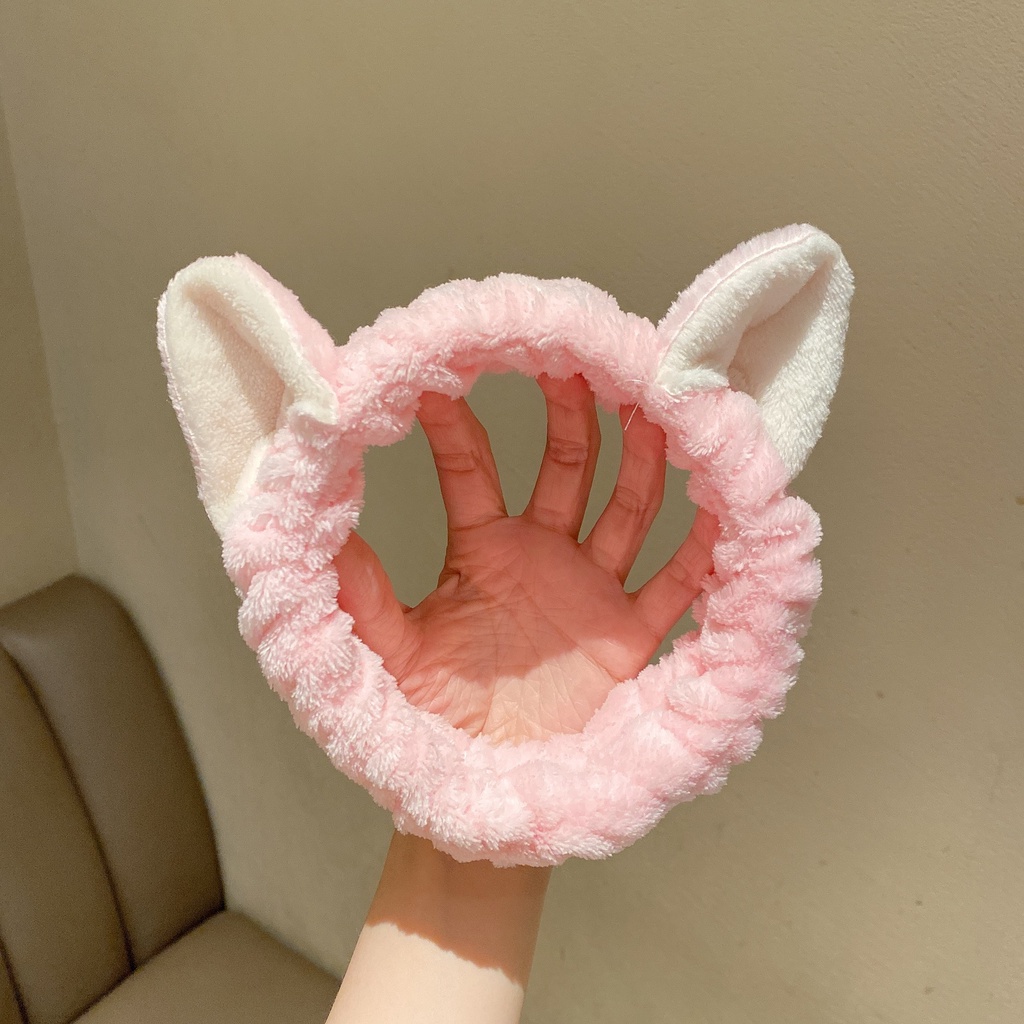 Băng Đô Rửa Mặt Tai Mèo Nữ, Băng Đô Trang Điểm Tai Meo Cute Hàn Quốc Đẹp