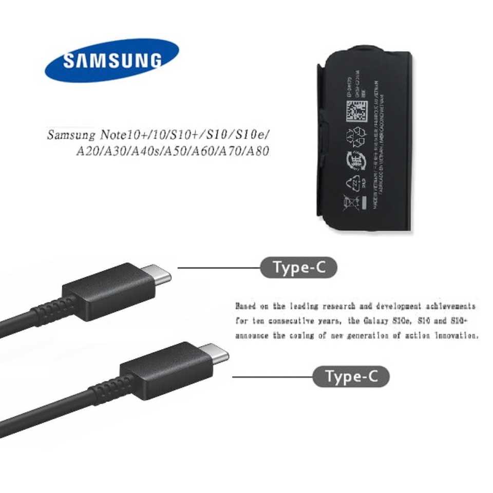 Cáp Sạc Nhanh Samsung Type C - Type C, USB - C, USB - micro Chính Hãng, Bảo Hành 12 Tháng