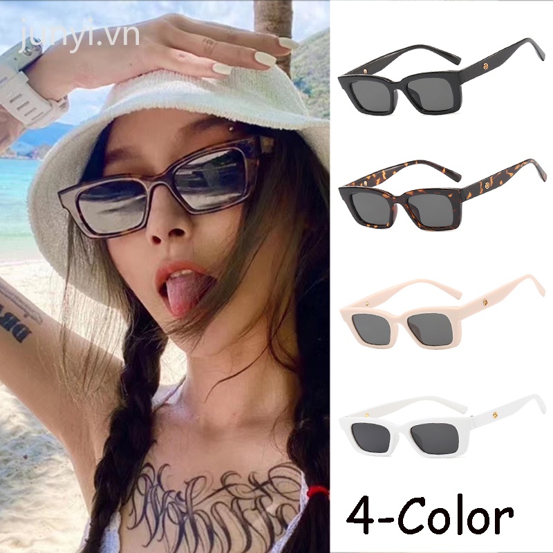 Kính Mát Gọng Vuông Nhỏ Nhiều Màu Chống Tia Uv400 Thời Trang Hàn Quốc Cổ Điển Cho Nam Và Nữ