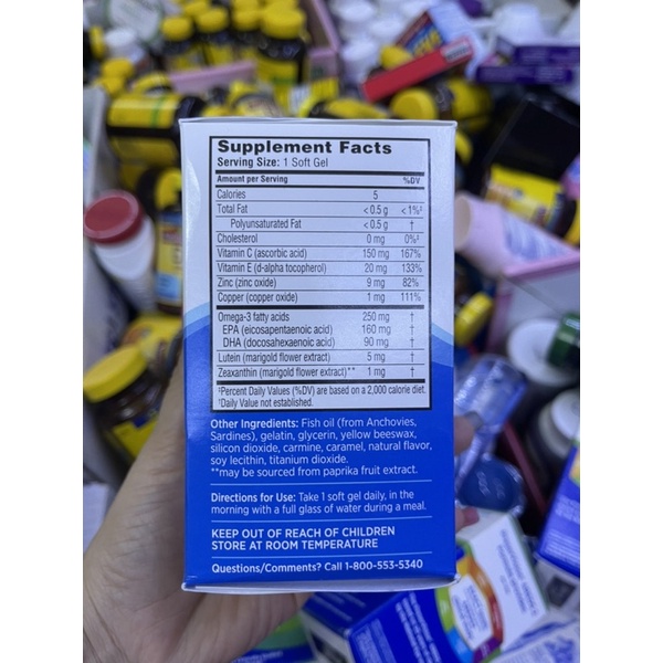 Ocuvite viên uống bổ mắt dành cho người lớn tuổi trên 50 tuổi 90 viên ocuvite 50+